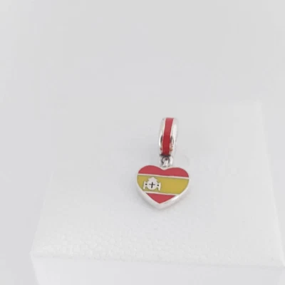 Pandora España Bandera Cuelga Dije Plata Cuentas de Viaje Auténtico Nuevo con Caja #34 Foto 1 de 4