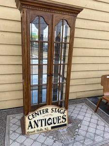 65589 Oak Curio China Cabinet - Picture 1 of 12