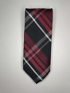 Corbata Merona / Rojo Gris Blanco y Plateado a Cuadros / L - 57 pulgadas y W - 3 pulgadas - Imagen 1 de 4