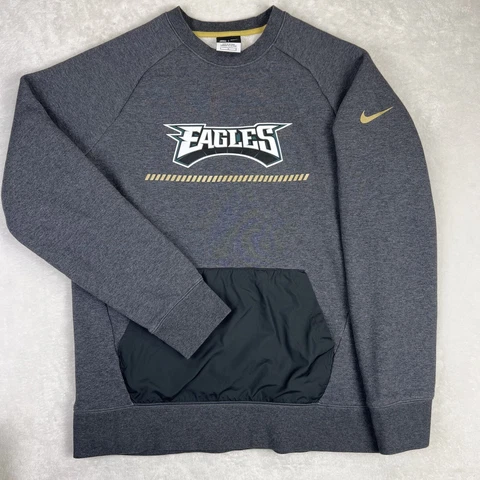 Nike Philadelphia Eagles Sweatshirt Large Men Colorblock Gray Black NFL Sweater Cover