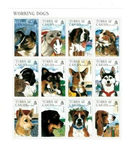 Turks and Caicos - 1996 - Dogs - Sheet of 12 Stamps - Scott 1210 - MNH - Picture 1 of 1
