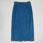 Vintage No Excuses 90s High Rise Denim Jean Midi Maxi Skirt 26-27 Women's Slit