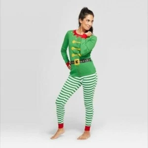 Wondershop women long sleeve top pant night sleepwear pajama set green red L - Picture 1 of 2