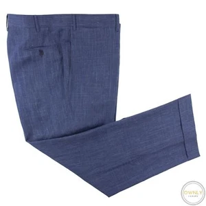 AKTUELLE Canali 1934 Anzughose blau Wolle Seide Leinen statisch vorne flach 45 W - Bild 1 von 9