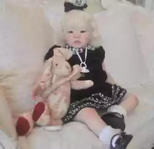 29" Toddler Girl Reborn Baby Doll White Hair Amaya Hand-Rooted Painted Kit Dolls - Picture 1 of 10