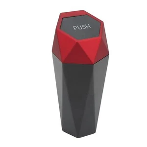 Garbage Cup with Lid Stylish Mini Car Trash Can ABS Office Vehicle Use - Picture 1 of 9