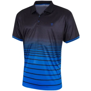 ISLAND GREEN HERREN CoolPass® SUBLIMIERTES STREIFEN GOLFPOLOSHIRT - SCHWARZ/BLAU