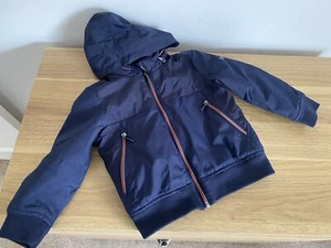 TED BAKER Boys Navy Lightweight Hooded Autumn Coat Jacket Coat 2-3 Years ExCon - Picture 1 of 7