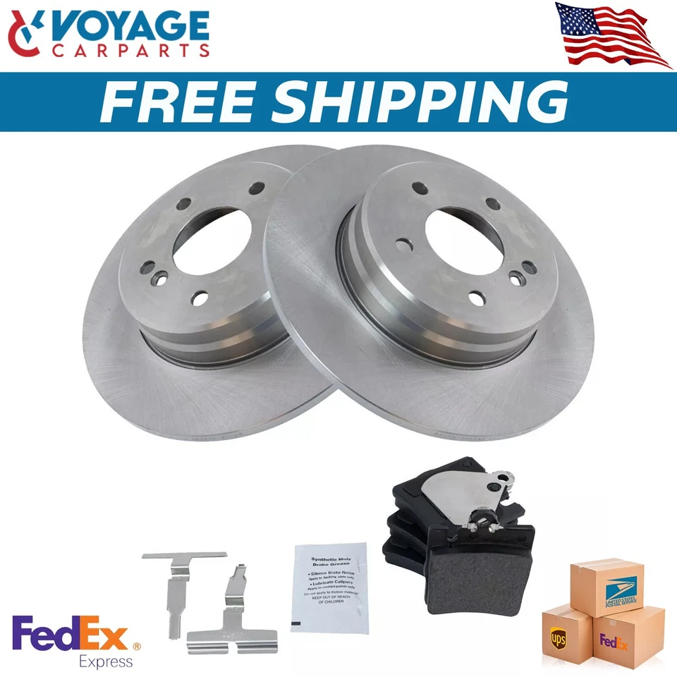 Nuevo kit semimetálico de pastillas de freno y rotor trasero para Mercedes Benz Foto 1 de 4