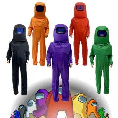 Child Kids Cosplay Among Us Game Costume Party Jumpsuits Playsuit Fancy Dress - Image 1 of 4