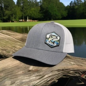 Fishing Hat, Trucker Hat, Fishing Gift for Dad, Bass Fishing Hat for Husband - Picture 1 of 9