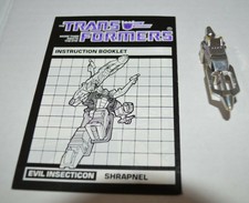 1985 Hasbro Transformers G1 Shrapnel Gun & Instruction Booklet Manual Part