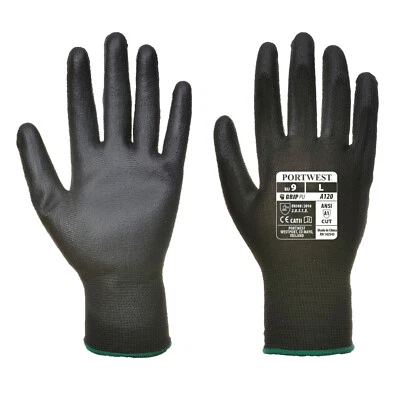 Gardening gloves Breathable Gloves 12 pairs black workwear glove   portwest A120 - Image 1 of 4