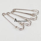 5pcs+70mm+Needles+Safety+Pins+Silver+Sewing+Craft+Jewellery+New