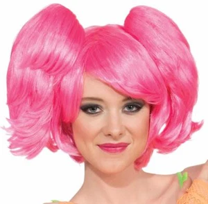 Wig Pony Tail Set Short Rave Fancy Dress Halloween Costume Accessory 2 COLORS - Picture 1 of 2
