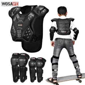WOSAWE Kinder Brustpanzer Protektor Motocross MTB Ellenbogen Knieschützer Kit - Bild 1 von 20