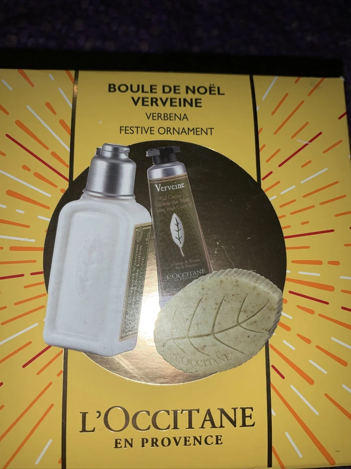L'occitane Verbena Festive Ornament 4 PC Shower GEL Body Lotion Hand Cream Soap