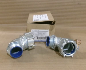 New Box of 2 Thomas & Betts 5356GR 1 1/2" 90° Liquidtight Connector Conduit AK - Picture 1 of 4