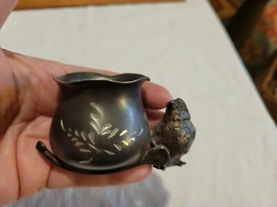 Vintage Wm. A Rogers Quadruple Plate Bird Toothpick Holder with Wishbone #346 - Image 1 of 4