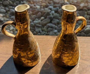 1960's Weeping Gold Oil and Vinegar Mid Century Modern Italy 24 kt gold gilding - Picture 1 of 5