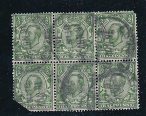 (GB)1911 Sc 151 block of six,king ,used, v1585 - Picture 1 of 3