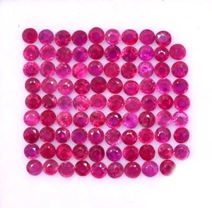 2 mm Natural Ruby Round Cut Lot 20 Pcs 1.08 CTS Faceted Loose Gemstones - Picture 1 of 6