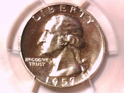 1957 Proof Washington Quarter PCGS PR 66 39185217 - Image 1 of 3