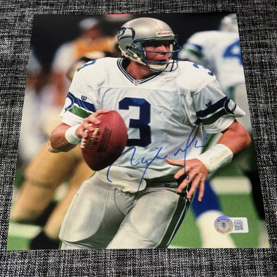 FOTO AUTOGRAFIADA FIRMADA POR RICK MIRER 8X10 SEATTLE SEAHAWKS NFL BECKETT BAS CERTIFICADO DE AUTENTICIDAD Foto 1 de 1
