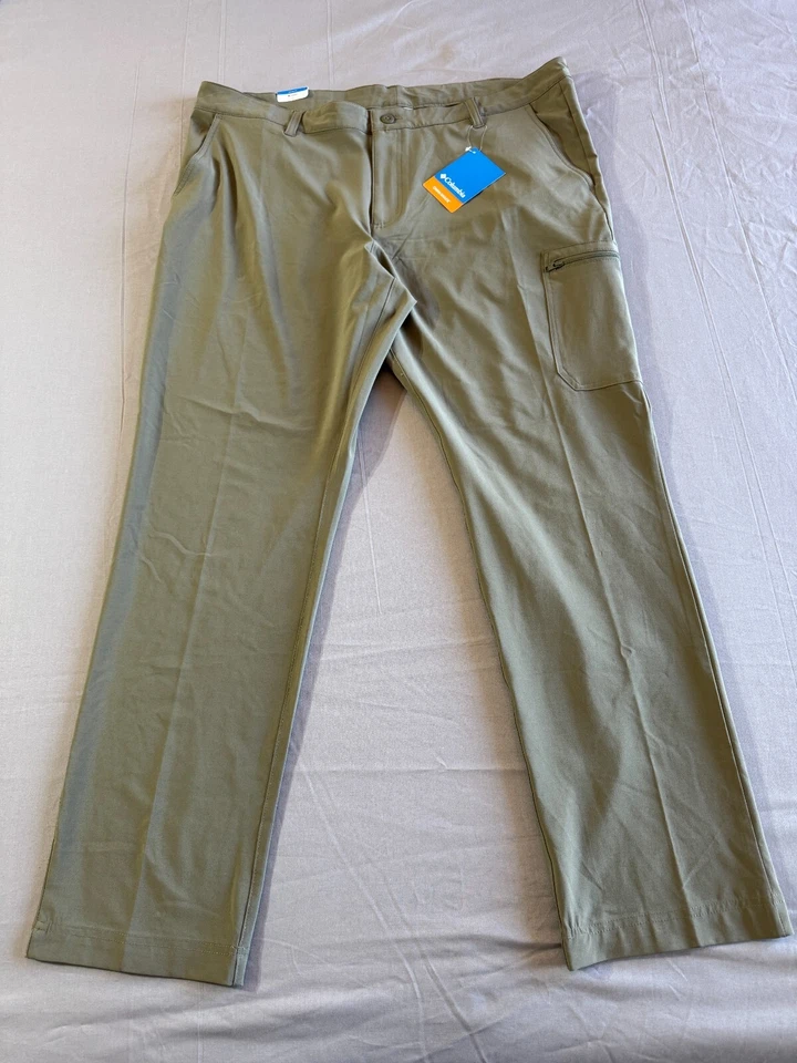 Columbia Rapid Rivers Men’s Size 34X30 Zip Fly Stone Green Chino Pants AM0449