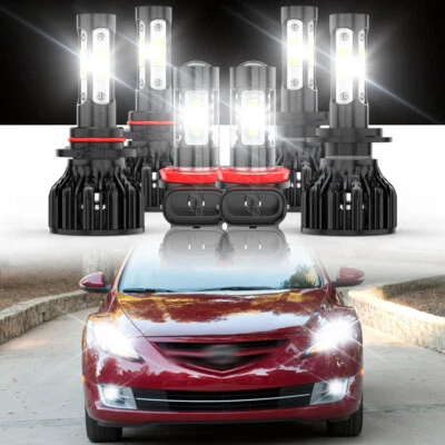 Faros antiniebla LED 9005 H7 H11 6x bombillas para Mazda 6 2011 2012 2013 6000K Foto 1 de 4