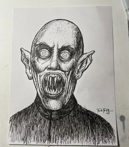 Lote Salems Nosferatu El Vampiro Drácula Horror Dibujo Original Por Frank Forte - Imagen 1 de 2