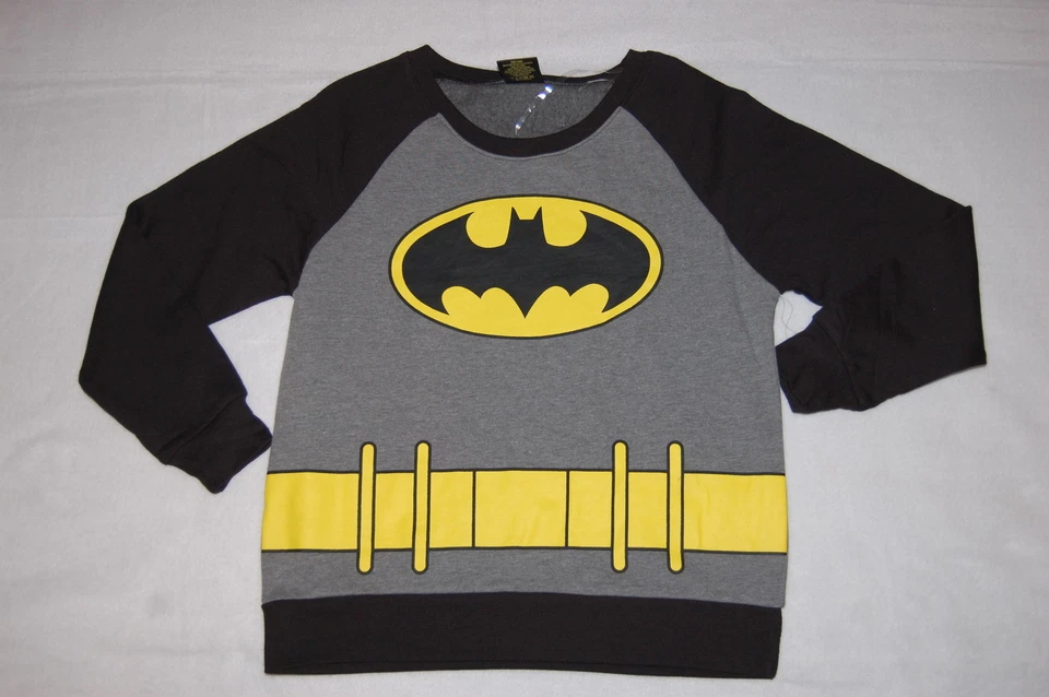 JR Mujer SUDADERA BATMAN Negro Gris Amarillo LOGO Cinturón TALLA L Foto 1 de 1