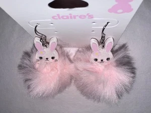 FULLY FLUFFY BUNNY Earrings BY CLAIRE. light weight,soft and adoring, graceful - Picture 1 of 12