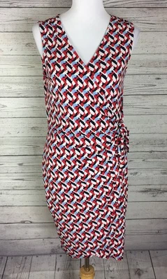 Vestido Banana Republic Mujer Multicolor Cuello en V Imitación Envolvente Corbata Cintura Elástico Talla M Foto 1 de 4