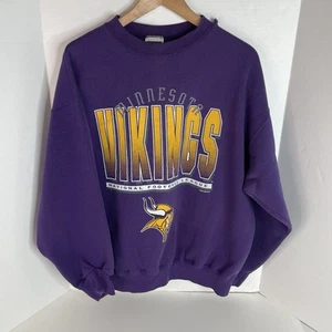 Vintage Minnesota Vikings Crewneck Sweatshirt, XL, Tultex, Purple, Logo Spellout - Picture 1 of 10