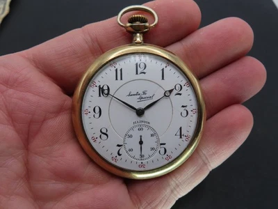 Illinois Santa Fe Special 806 Pocket Watch, 21j 16s RR, 25-year GF OF, Runs - Image 1 of 4