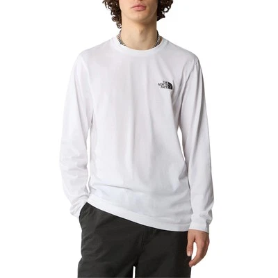 The North Face T-Shirt da Uomo Manica Lunga Simple Dome Bianca Taglia L Cod N... - Immagine 1 di 4