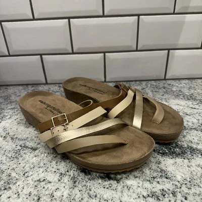 Sandalias de cuero con cunas para caminar Penélope oro rosa cómodas para mujer 9,5 nuevas marrones Foto 1 de 4