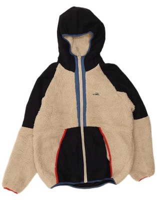 ZARA Mens Hooded Fleece Jacket UK 36 Small Off White Colourblock Polyester DH15 - Image 1 of 3