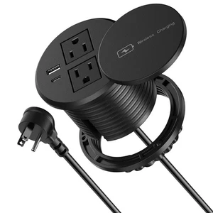 3 Inch Desk Power Grommet with 15W Wireless Charger, 20W USB-C Fast Charging ... - Picture 1 of 7