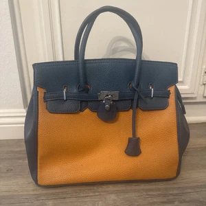 Hermes Birkin 25 Orange Blue Leather Hardware - Picture 1 of 2