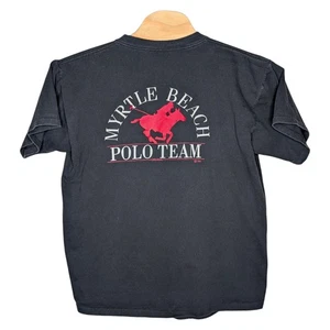 Vintage Myrtle Beach Polo Team T-Shirt XL schwarz Tennessee River Gold 1980er USA - Bild 1 von 11
