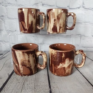 Clays In Calico Cardwell Montana Pottery Coffee Cups 4 Demitasse Espresso Cups - Photo 1 sur 12
