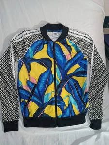 Adidas X Farm Rio Edizione Limitata Track Jacket Taglia XS Blu Tropicale Giallo Foglia - Foto 1 di 22