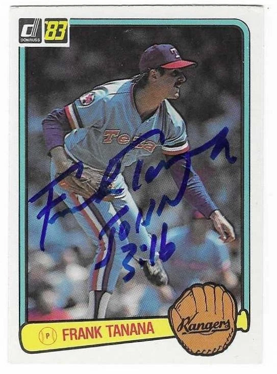 FRANK TANANA 1983 DONRUSS AUTOGRAPHED SIGNED # 447 TEXAS RANGERS - Image 1 of 1