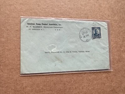 US 1924 Cover to Malta +Solo Franking #557 +ASDA Secretary +Rare Destination - Image 1 of 3
