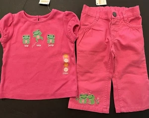 NWT Infant Girls 6-12 Gymboree BRIGHT TULIP Cotton PANTS & TOP 2pc Set RARE - Picture 1 of 4