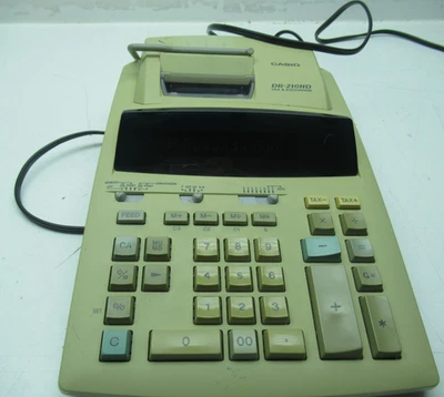 Vintage Casio DR-210HD Tax & Exchange Desktop Electric Calculator Tested - Image 1 of 4