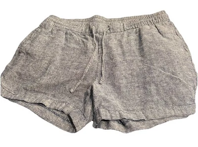 Shorts feminino Old Navy mistura de linho azul tamanho G cintura elástica - Imagem 1 de 4