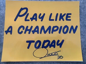 ROCKET ISMAIL SIGNED NOTRE DAME FIGHTING IRISH "PLAY LIKE A CHAMPION” 8x10 PHOTO - Picture 1 of 1